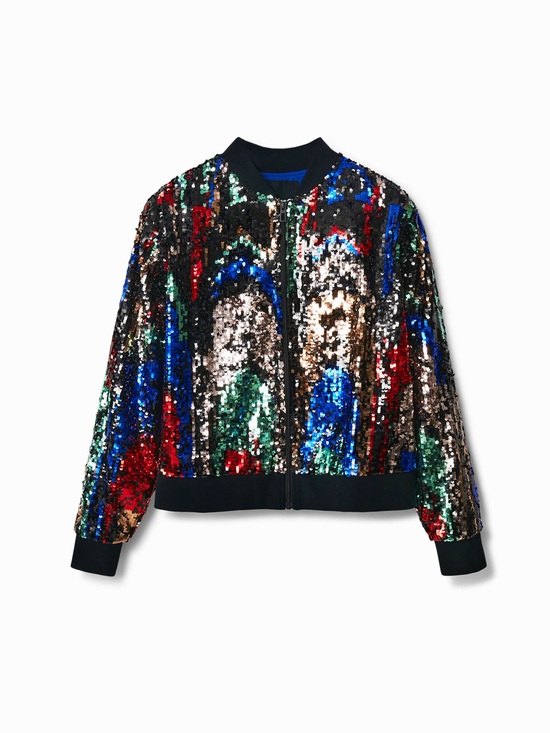 Desigual Jackets & Blazers - ✨ Stunning Desigual Multi-Color Sequin Bomber Jacket ✨